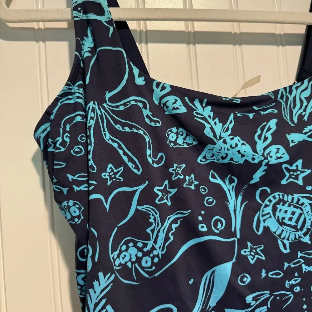 Lands End Ombré Under The Sea Tankini Swim Top Underwire Size 10 - Picture 3 of 7